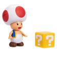 NINTENDO SUPER MARIO 4  FIGURES TOAD WITH ? BLOCK Hot on Sale